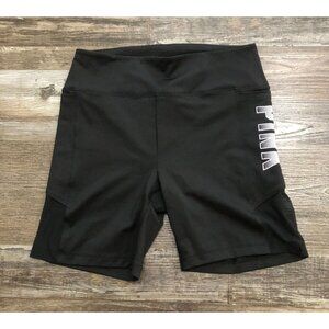 Victoria’s Secret PINK High Rise Bike Shorts Black Mesh & Pockets Medium Black